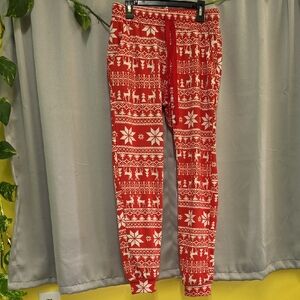 Red and White Festive Patterned Joggers